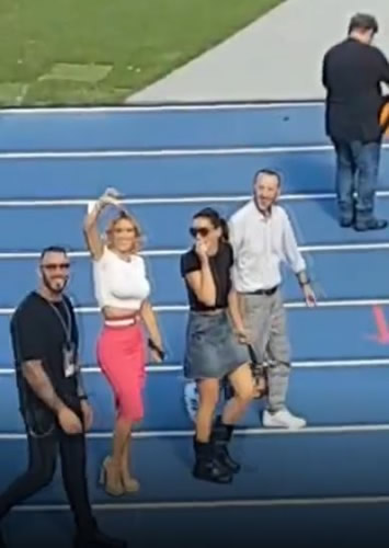 Stunning Italian TV presenter Diletta Leotta wags finger and gives thumbs down as Napoli fans sing ‘get your t*** out’
