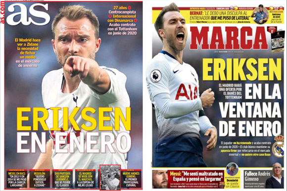 Desperate Real Madrid plot £30m swoop for wantaway Christian Eriksen in January – but Spurs star wants summer transfer