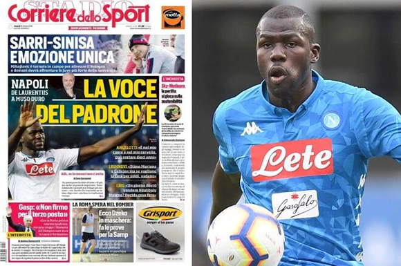 Napoli confirm Man Utd transfer target Koulibaly will be sold despite rejecting £91m world record offer over the summer