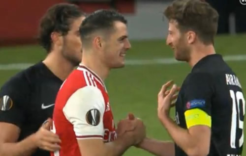 Granit Xhaka spotted laughing after Arsenal’s latest humiliation against Eintracht Frankfurt