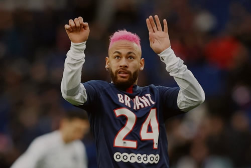 Neymar shows off drastic new PINK hair as he wears Kobe Bryant shirt in tribute to NBA legend before PSG vs Montepellier