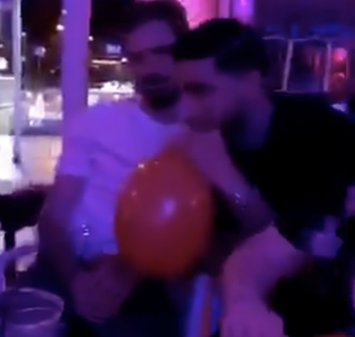 Premier League stars filmed inhaling from balloons as they party on winter break