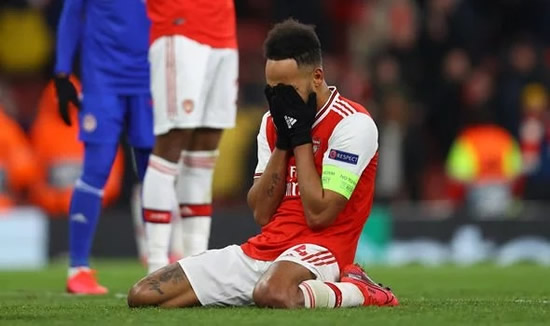 Arsenal star Aubameyang near to tears and left feeling 'very bad' by shock Olympiakos miss