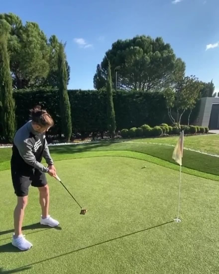 Gareth Bale nails incredible golf trick shot to pass time on lockdown days after sharing twist on Stay At Home Challenge