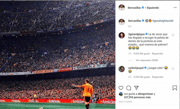 Puyol and Pique joke about Casillas' Instagram post