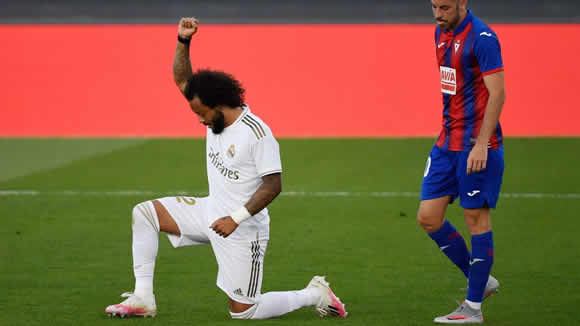 Marcelo kneels in support of Black Lives Matter movement after netting against Eibar