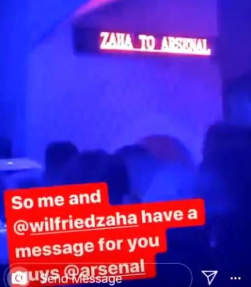 Wilfried Zaha sends clear transfer message to Arsenal in Instagram video