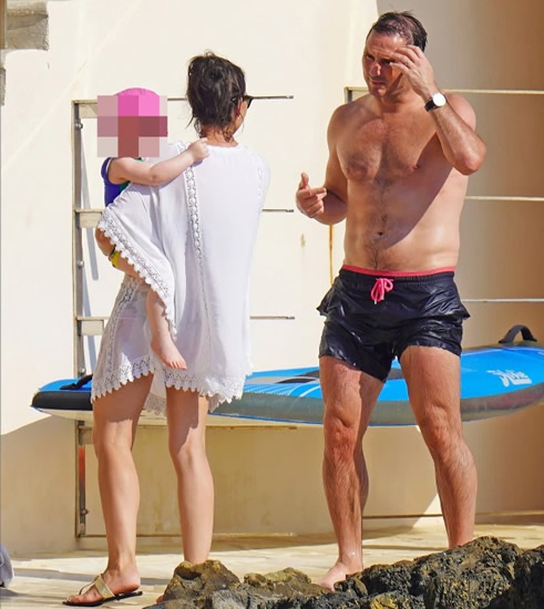 NO HOLIDAY BLUES Frank Lampard enjoys summer holiday with wife Christine and children after FA Cup heartbreak with Chelsea