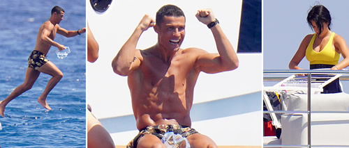Shredded Cristiano Ronaldo shows off killer abs while on luxury yacht as Georgina Rodriguez does holiday washing