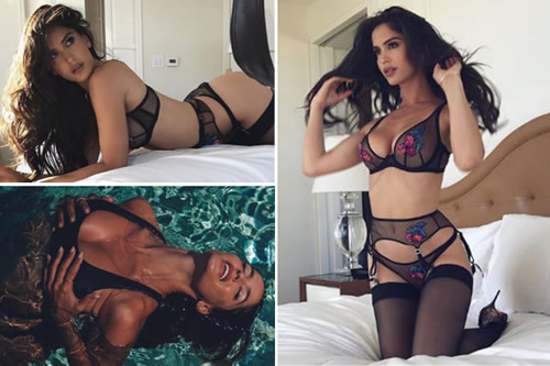 Neymar’s girlfriend Natalia Barulich sends fans wild with sexy lingerie snaps in steamy bedroom photo shoot