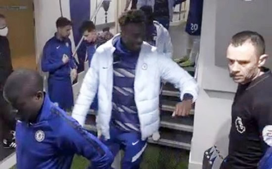 Chelsea star Tammy Abraham is left hanging for AGES by referee Stuart Attwell ahead of Aston Villa clash