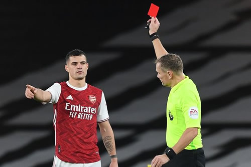 Granit Xhaka slams Patrice Evra for 'provoking online abuse' after Burnley red card