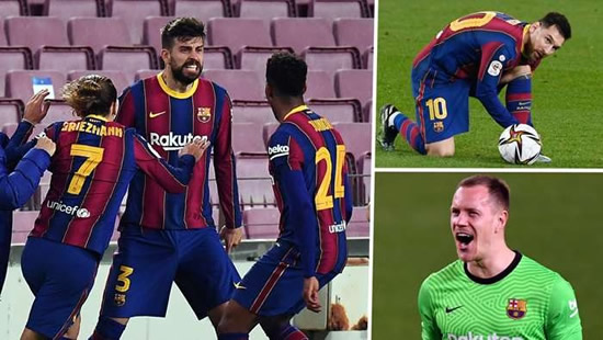 Pique to the rescue as Messi's dream of one last Barcelona trophy stays alive