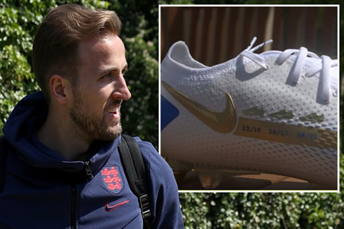 Harry Kane shows off new bespoke golden boots as England captain arrives for Euro 2020 duty