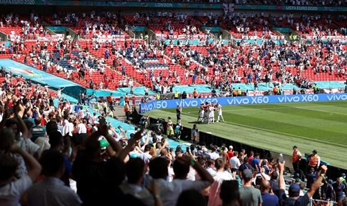 England fan 'seriously injured' and rushed to hospital after falling from Wembley stand