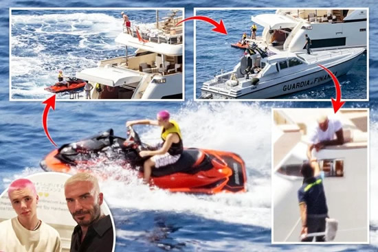 BECKS’ COPS DRAMA David Beckham quizzed by Italian police about his kids jet-skiing on holiday on Amalfi Coast