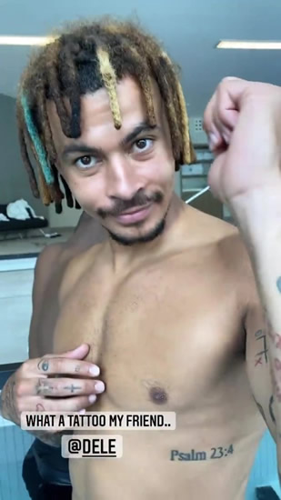 Tottenham star Dele Alli shows off incredible tattoos including Super Mario, Rick and Morty and Stewie from Family Guy