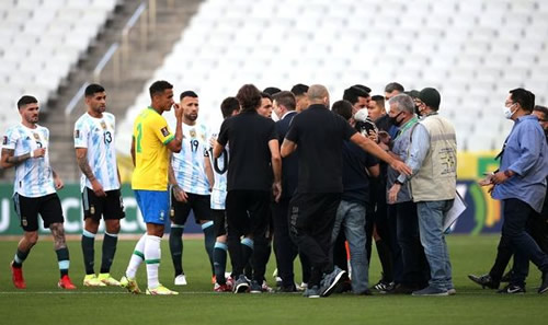 Brazil vs Argentina stopped as police invade pitch to detain 'wanted' Premier League stars