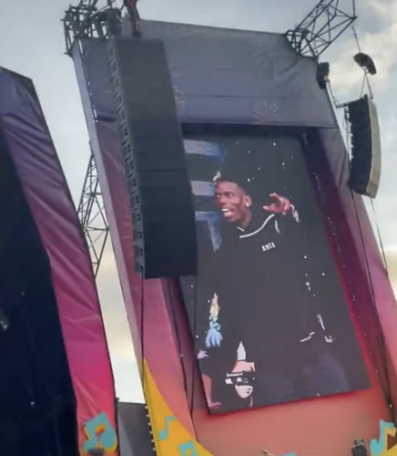 Man Utd's Paul Pogba joins rapper Burna Boy on stage during Parklife festival set
