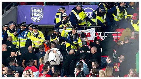 Ugly scenes in Wembley: Racist abuse of a steward, Hungary fans clash with police