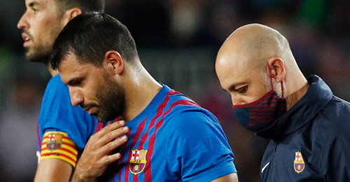 Barcelona's Sergio Aguero taken to hospital after experiencing chest pain