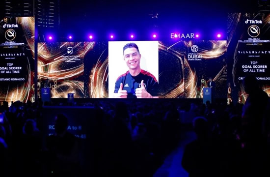 Man Utd star Cristiano Ronaldo wins Best Goal Scorer in Football History award at Dubai Globe Soccer Gala