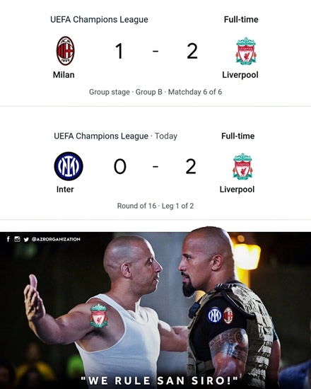 7M Daily Laugh - Liverpool love playing the Milan clubs