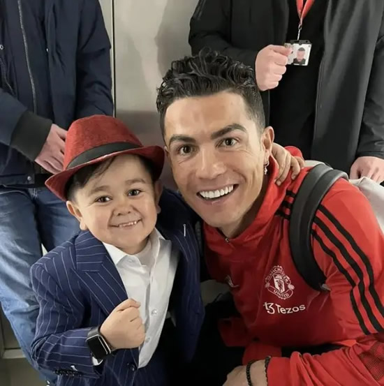 AB THAT ‘Dreamt my whole life to meet you’ – Abdu Rozik poses with Cristiano Ronaldo as Hasbulla’s rival visits Man Utd squad