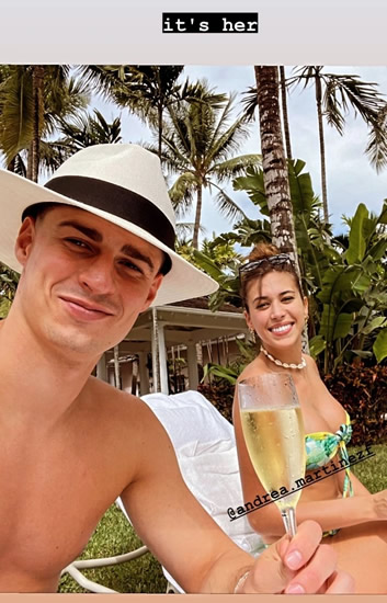 Chelsea keeper Kepa and Miss Universe girlfriend Andrea enjoy romantic Bahamas getaway during international break
