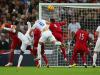 Standing tall: Gary Cahill rose above the Peru defence to meet Baines' corner with a towering header that doubled England's lead