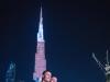 The pair posed for photos with the Burj Khalifa in the background 