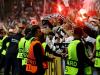 Frankfurt fans went wild with celebrations at the final whistle Credit: Reuters