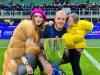 Inter star Federico Dimarco with Giulia Mazzocato and one of their children