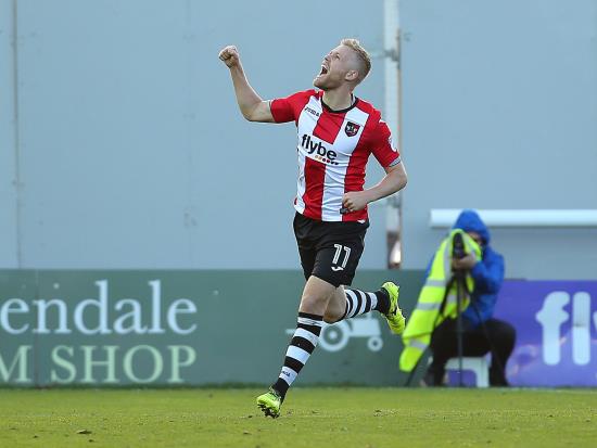 Jayden Stockley and Pierce Sweeney score in Exeter’s win over Forest Green