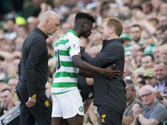 Lennon hails Bayo after double strike in Celtic victory