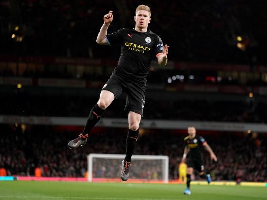 Three and easy for Manchester City as De Bruyne double demolishes Gunners