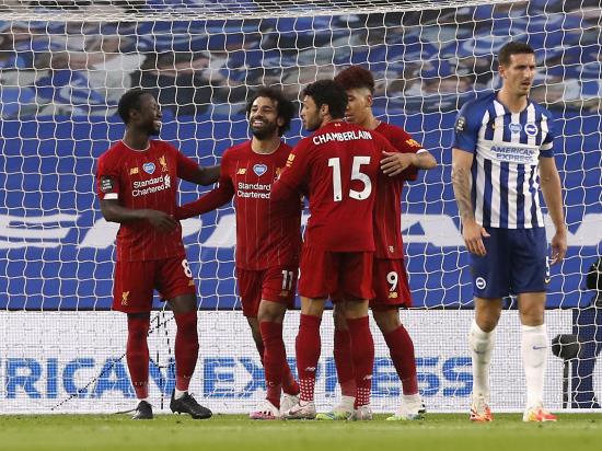 Brighton 1 - 3 Liverpool: Liverpool remain on course for Premier League record after Mohamed Salah brace