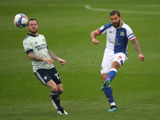 Cardiff hold on for point at Blackburn after Lee Tomlin red card