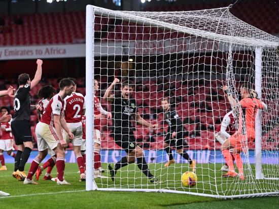 Pierre-Emerick Aubameyang scores own goal as 10-man Arsenal lose to Burnley