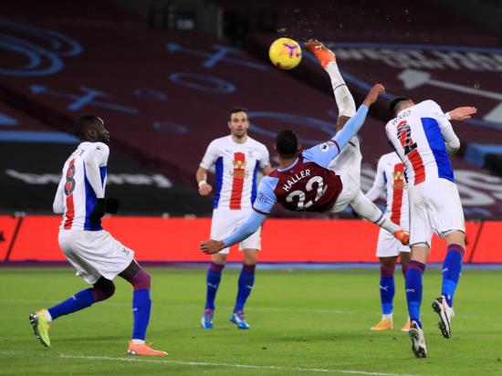 Sebastien Haller’s stunning strike earns a point for West Ham against Palace