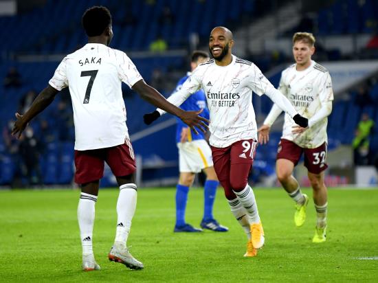 Substitute Alexandre Lacazette fires Arsenal to victory at beleaguered Brighton