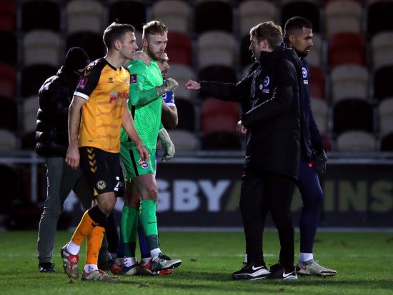 Graham Potter a relieved man as Brighton survive ‘traumatic’ cup tie in Newport
