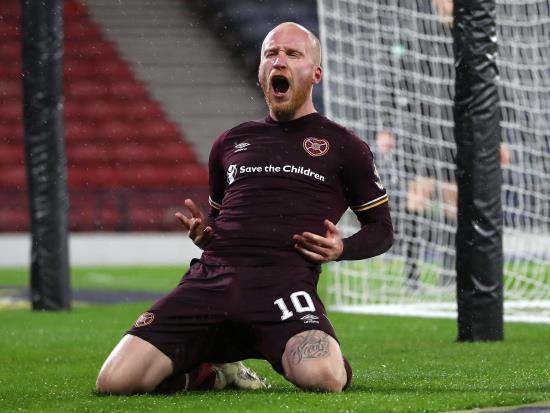 Liam Boyce gets leaders Hearts a point in a game of two penalties