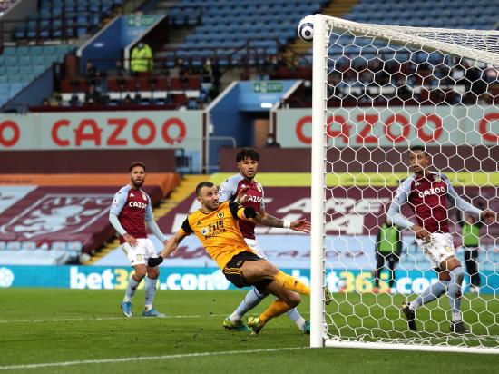 Wolves settle for goalless Premier League derby draw at Aston Villa