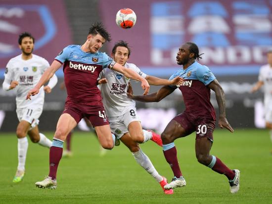 West Ham without Michail Antonio and Declan Rice for Leicester showdown