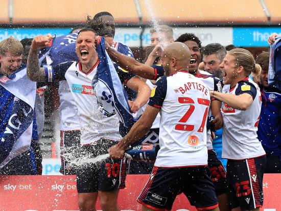 Bolton beat Crawley to seal immediate return to League One