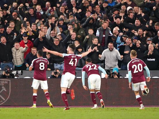 West Ham up to third as they end Liverpool’s long unbeaten run