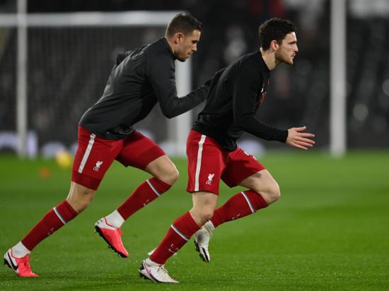 Jordan Henderson and Andy Robertson doubtful for Liverpool’s game with Arsenal