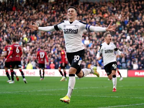 Tom Lawrence double earns Derby first victory in eight games