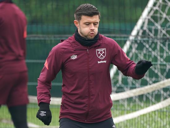 Aaron Cresswell in contention for West Ham as they take on Brighton